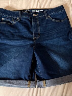torrid Dark Indigo High-Rise Denim Bermuda Shorts